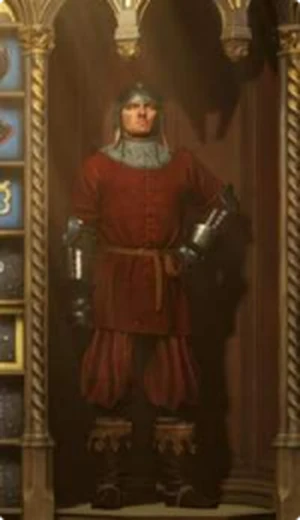 Осавул, в бою: комплект надет на персонажа в окне инвентаря Kingdom Come: Deliverance II